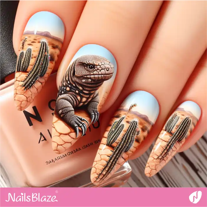 Gila Monster 3D Nail Design| Desert Nail Design-NB-D-626