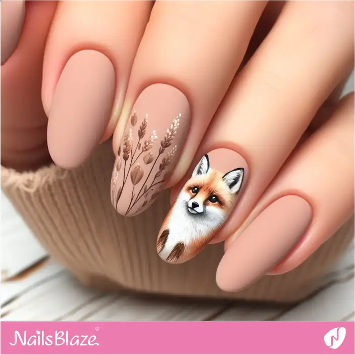 Minimal Desert Fox Nail Print | Desert Nail Design-NB-D-632