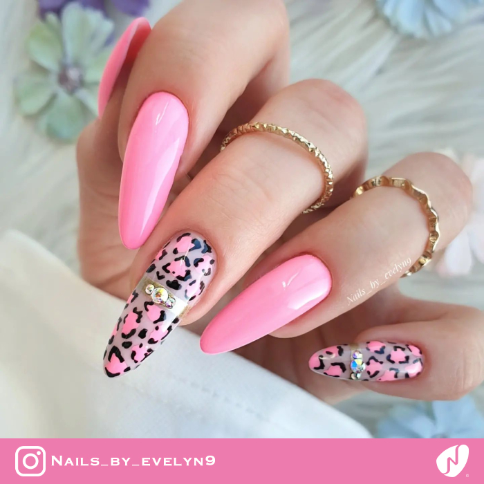 Spring Patterned Print Nails Animal Print Nail Designs