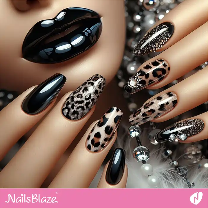 Luxury Brown Leopard Print Nails | Animal Print Nails - NB4340