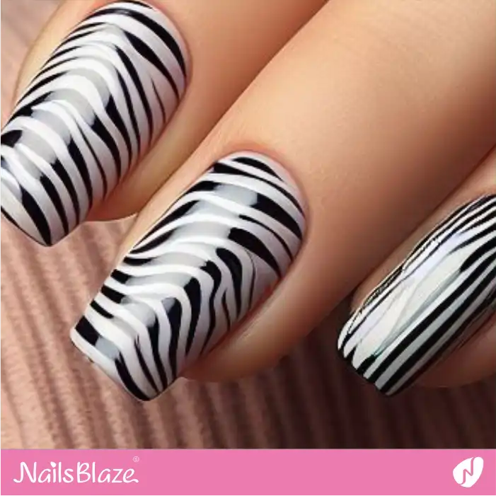 All Zebra Pattern Nail Design - Nails Blaze