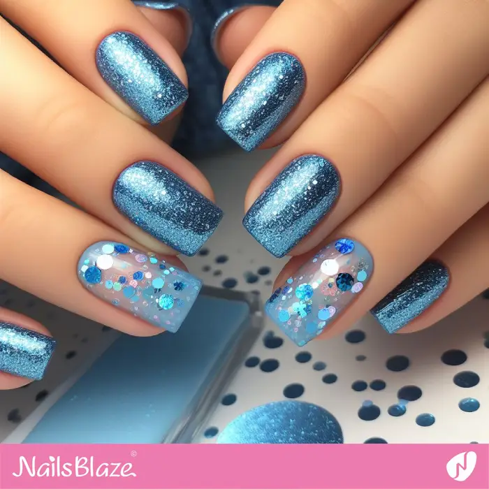 Blue Confetti Nail Decoration | Birthday Nails - NB3200