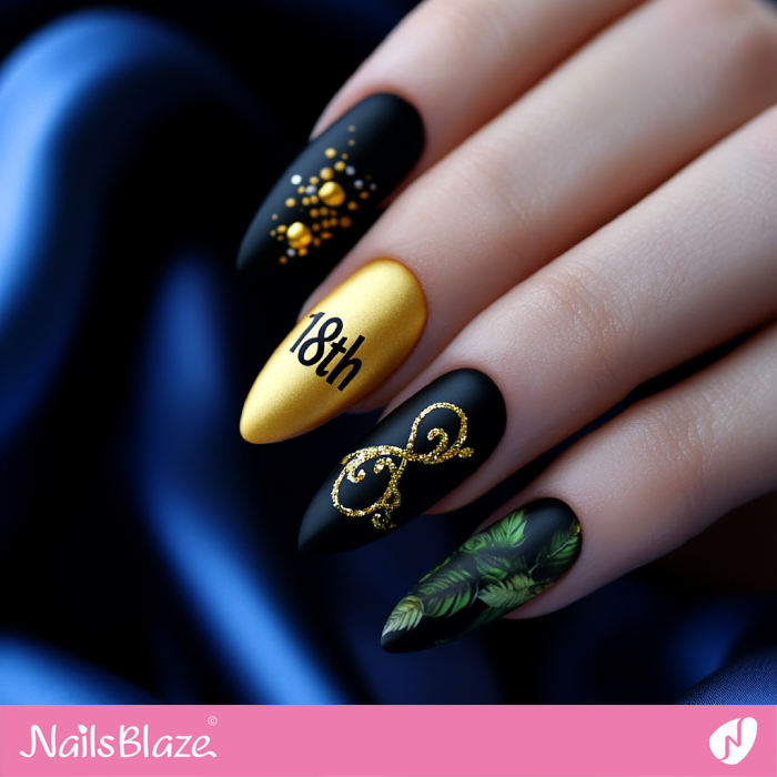 Elegant Matte Nails Design for Birthday | 18th Birthday Nails - NB6855