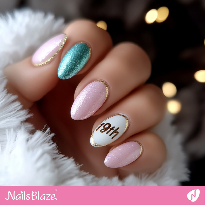 Fancy Nail Design for Birthday | 19th Birthday Nails - NB6871