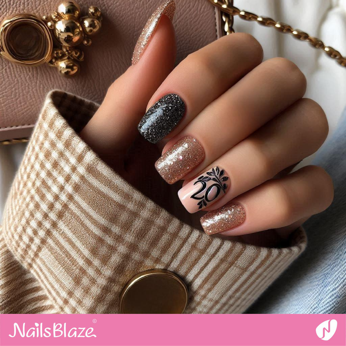 Embellished 20st Birthday Nails | Birthday Nails - NB5203