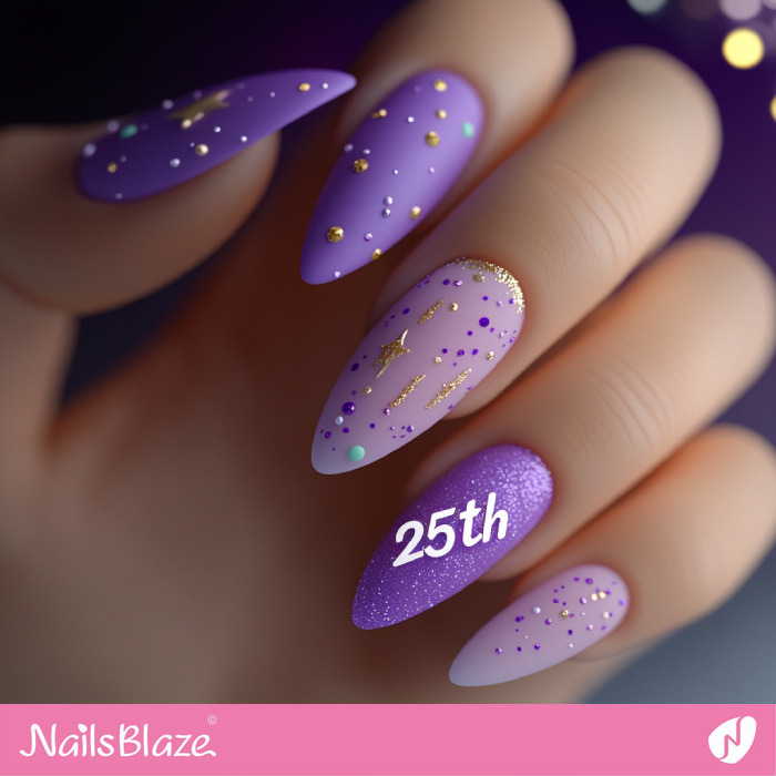 25th Birthday Party Nails Design | 25th Birthday Nails - NB6878