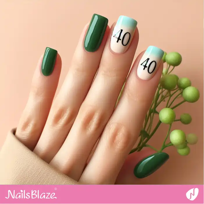 Simple Ombre French Nails | 40th Birthday Nails - NB3225