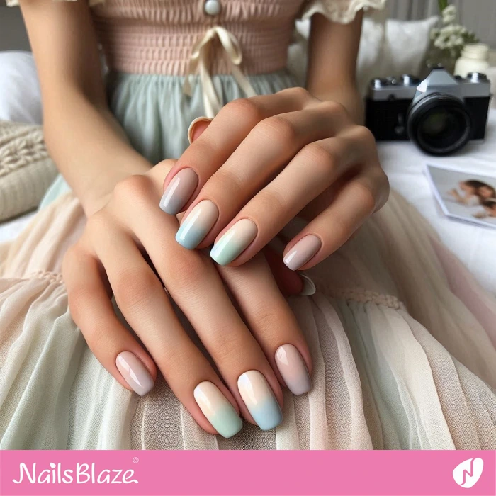 Ombre Pastel Birthday Nails Design | Birthday Nails - NB5092