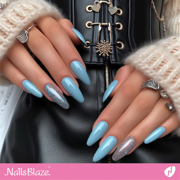 Baby Blue Nails Design for Birthday | Birthday Nails - NB5101