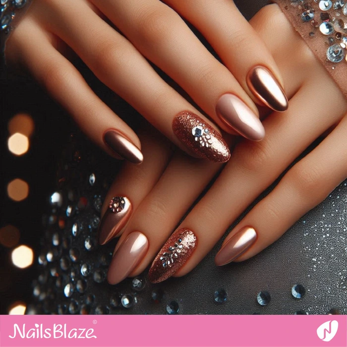 Birthday Rose Gold Nails Design | Birthday Nails - NB5110