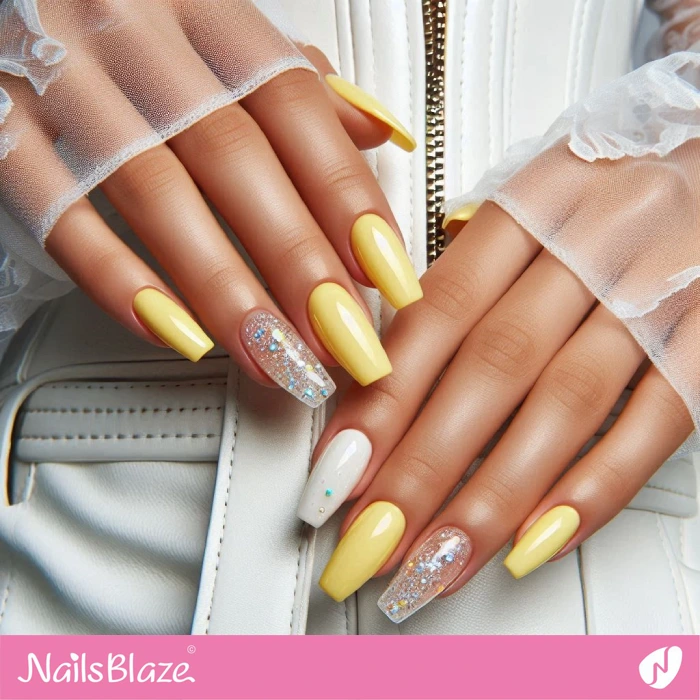 Butter Yellow Nails for Birthday | Birthday Nails - NB5116