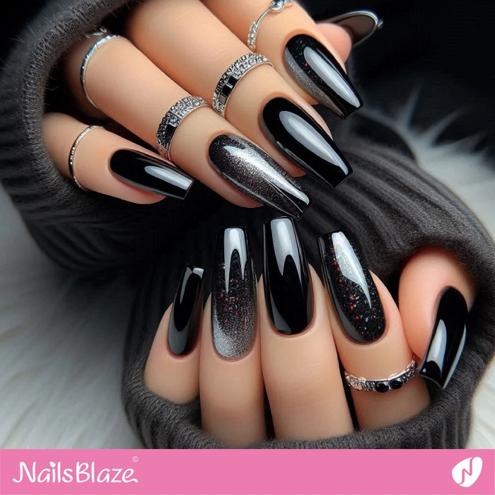 Elegant Black Nails for Birthday | Birthday Nails - NB5133