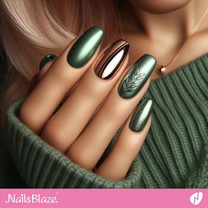 Birthday Shimmer Green Nails | Birthday Nails - NB5138