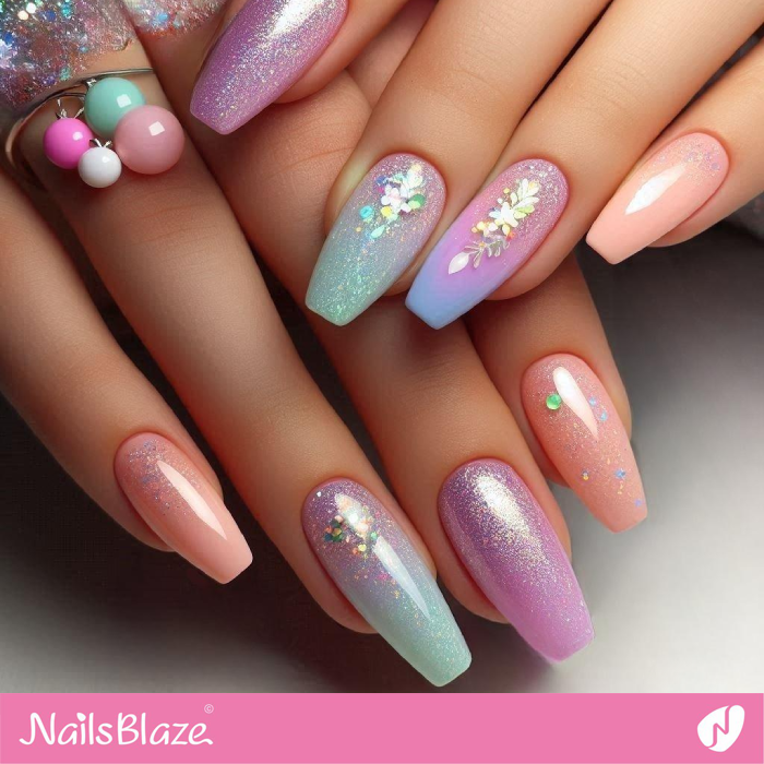 Colorful Pastel Nails for Birthday | Birthday Nails - NB5148