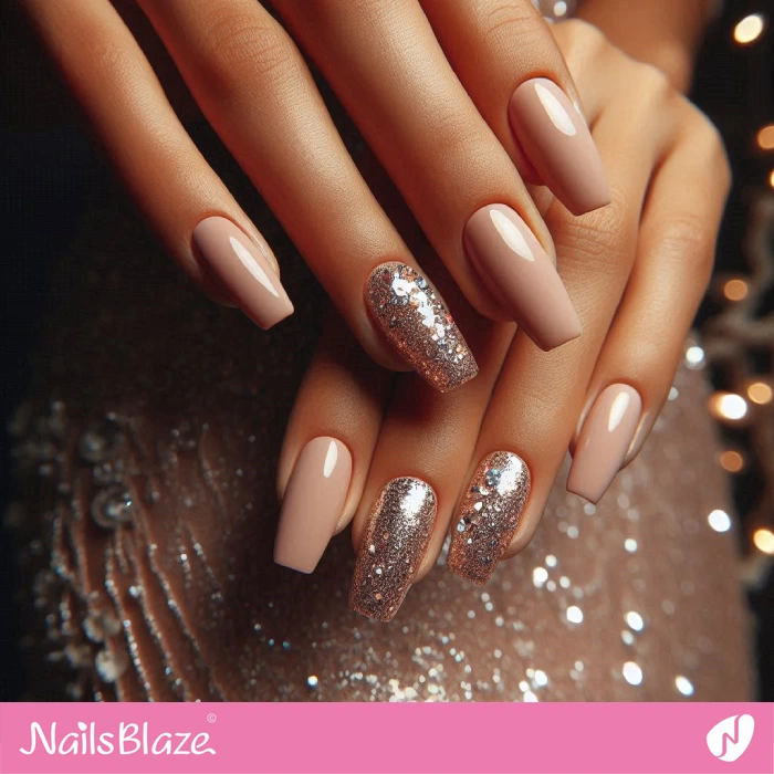 Embellished Nude Nails for Birthday | Birthday Nails - NB5153