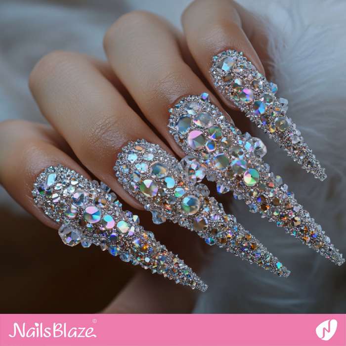 Luxury Bling Nails for Birthday | Birthday Nails - NB5469