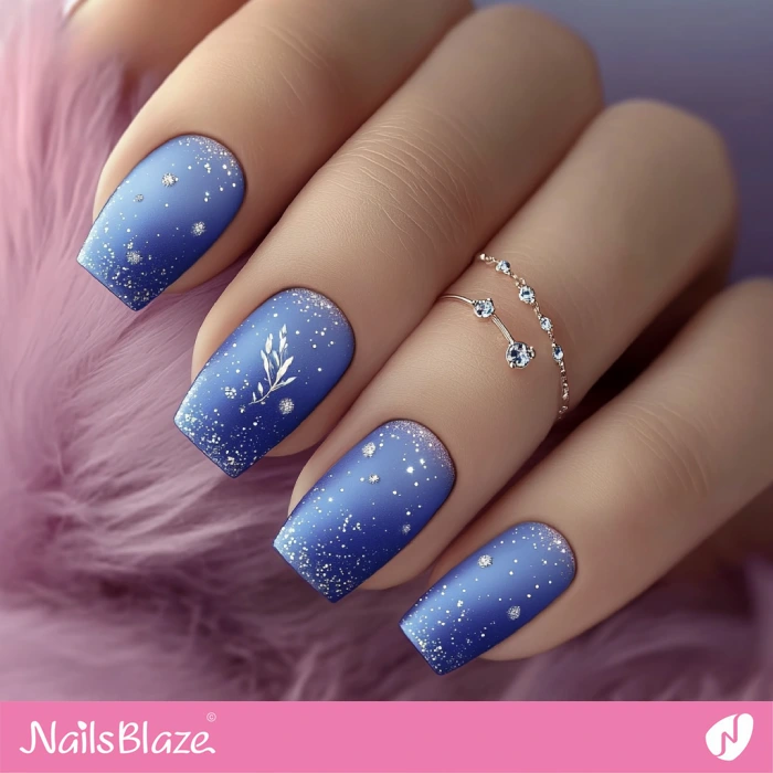 Short Blue Nails for Birthday | Blue Birthday Nails - NB6429