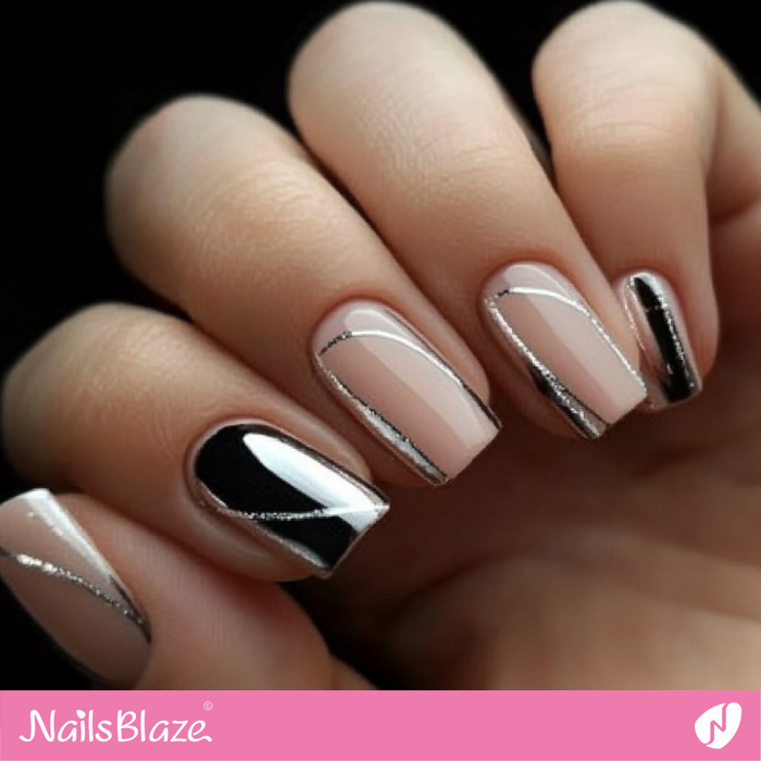 Short Classy Birthday Nails with Glitter | Classy Birthday Nails - NB6146