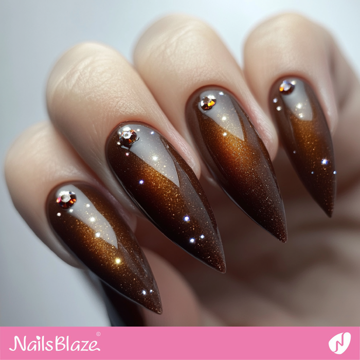 Brown Aurora Nails for Birthday | Classy Birthday Nails - NB6156