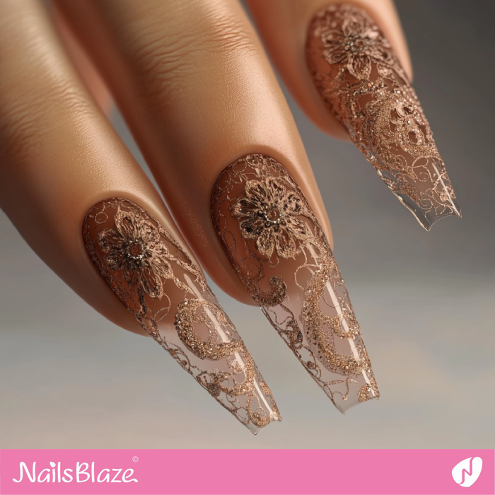 Sophisticated Lace Nails for Birthday | Classy Birthday Nails - NB6162