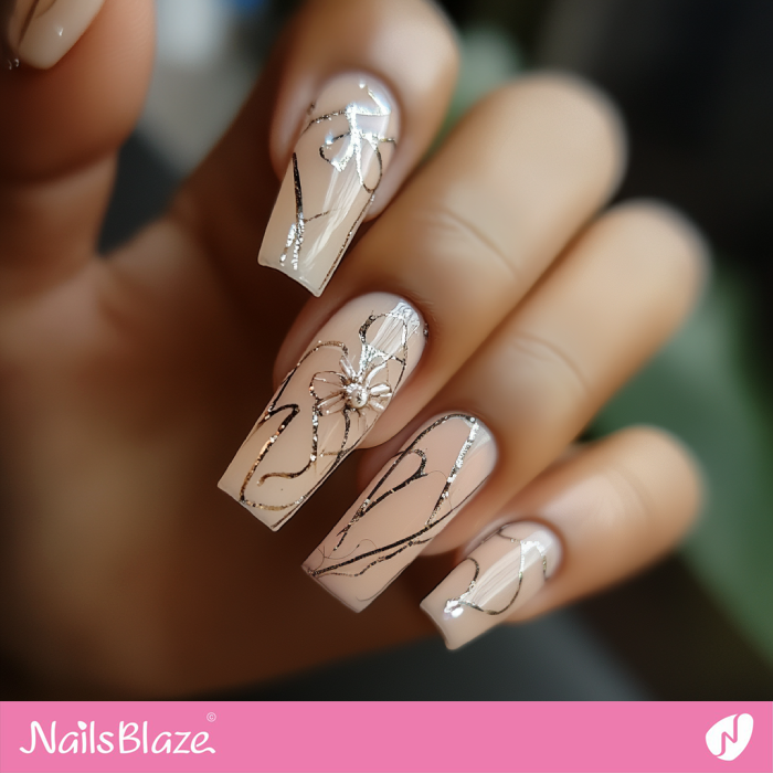 Line Nail Sticker Design for Birthday | Classy Birthday Nails - NB6163