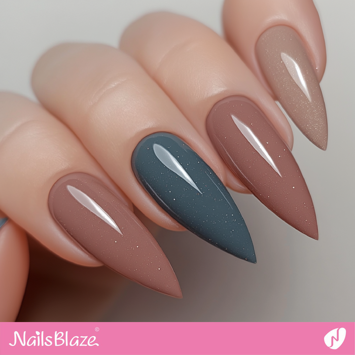 Cinnamon Shimmer Nails for Birthday | Classy Birthday Nails - NB6165