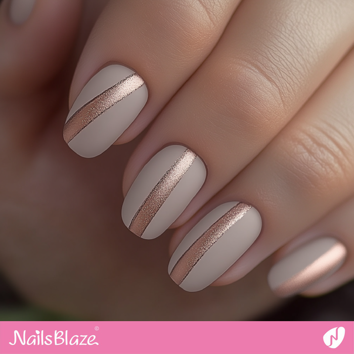 Short Nails Design with Stripes | Classy Birthday Nails - NB6168