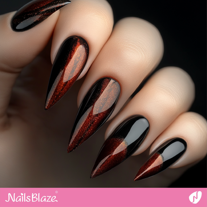 Dark Stiletto Nails for Birthday | Classy Birthday Nails - NB6169