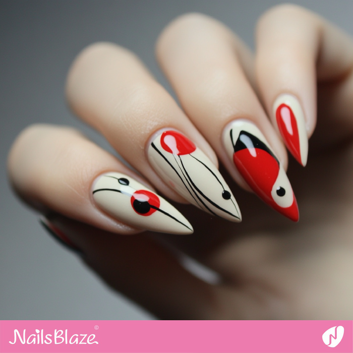 Cream Abstract Nails Design for Birthday | Classy Birthday Nails - NB6177