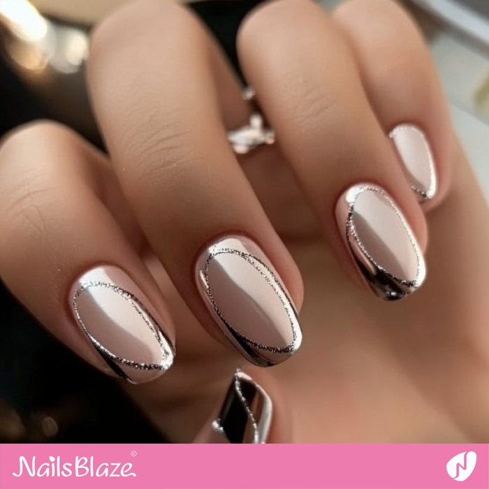 Classy Nails Glitter Outlines | Classy Birthday Nails - NB6154