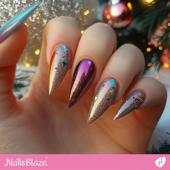 Birthday Party Nails Confetti Design | Birthday Confetti Nails - NB6056