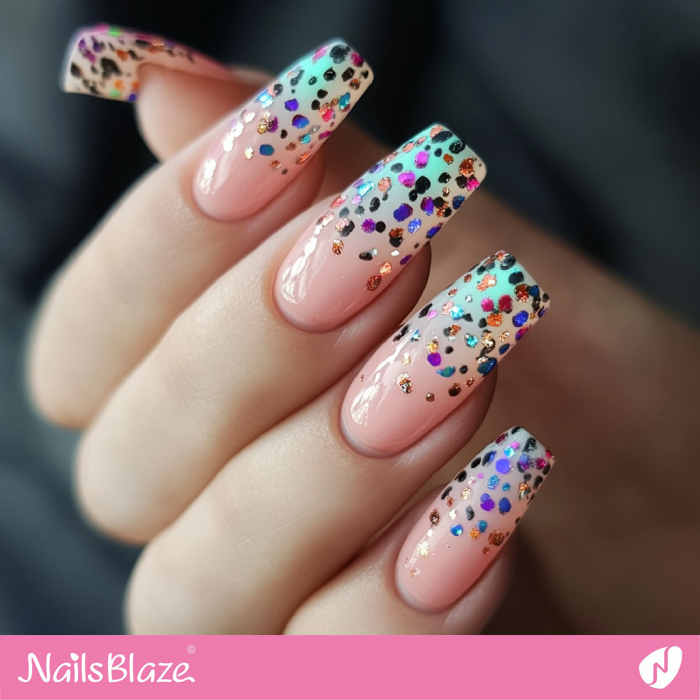 Leopard-inspired Birthday Confetti Nails | Birthday Nails - NB5462