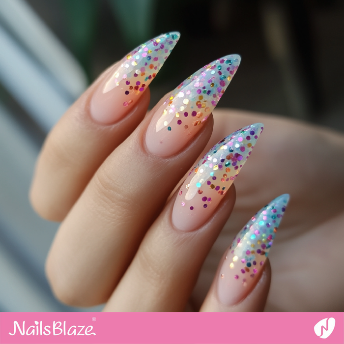 Ombre Confetti Birthday Nails | Birthday Nails - NB5464