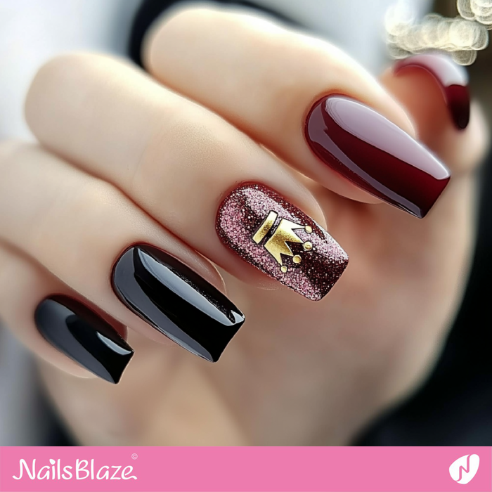 Gold Crown Accent for Birthday Nails | Birthday Crown Nails - NB7084