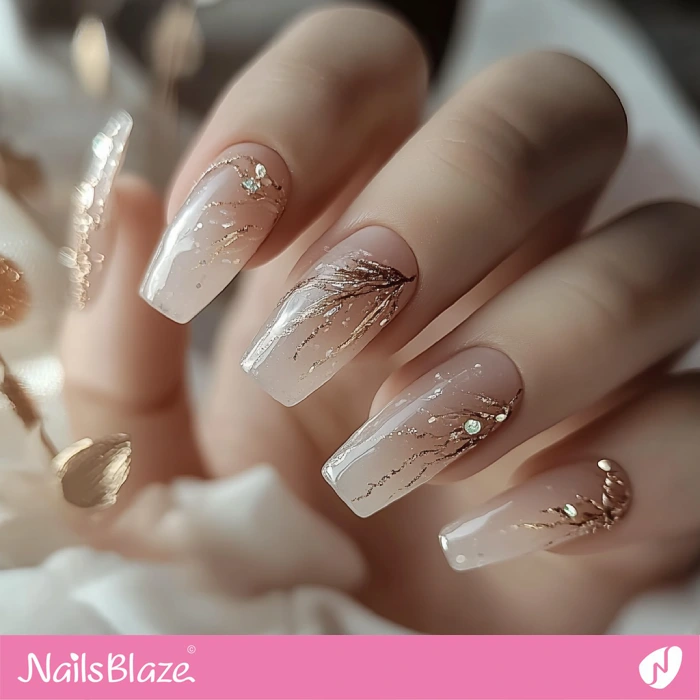 Luxury Nude Nails Design for Birthday | Nude Birthday Nails - NB6443