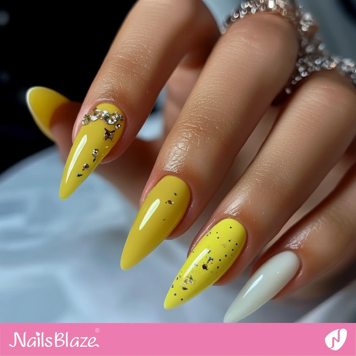 Simple Yellow Nails Design for Birthday Party | Yellow Birthday Nails - NB6449