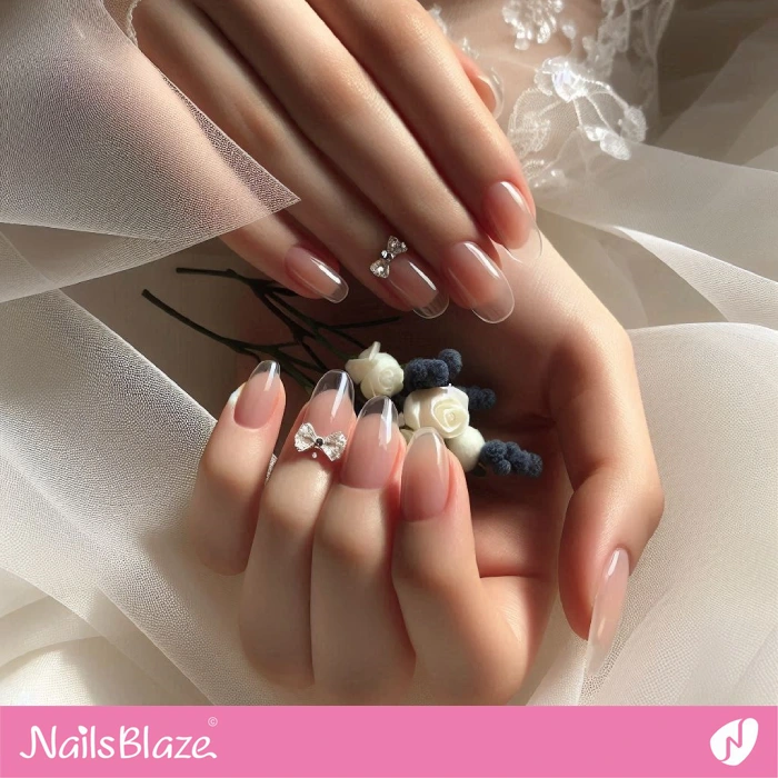 nails with bows and diamonds