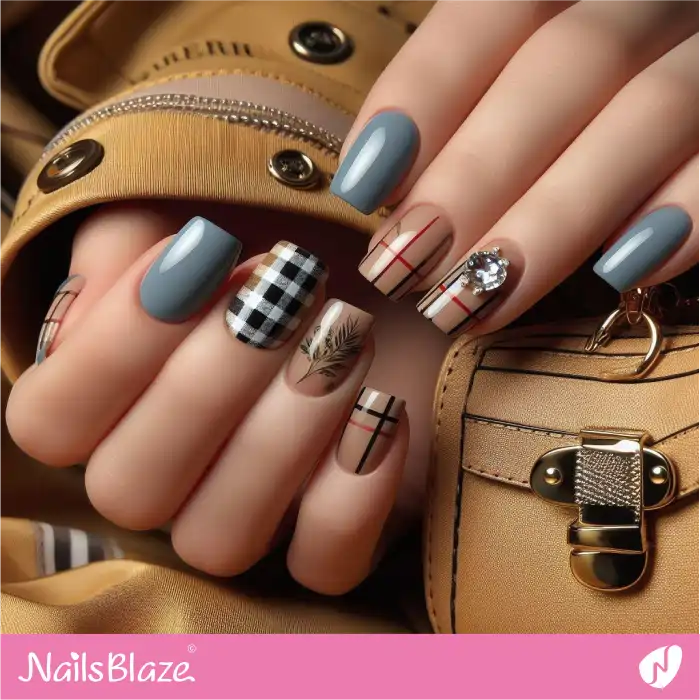 Burberry Nail Art for Fall | Branded Nails - NB4231