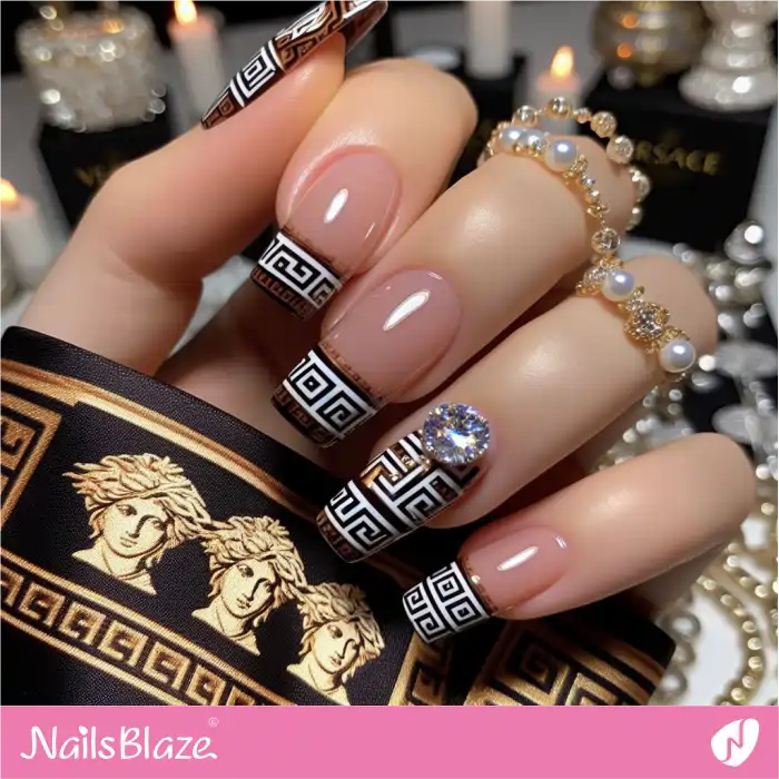 Versace French Nails | Branded Nails - NB4270
