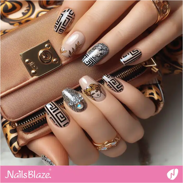 Versace Short Nails | Branded Nails - NB4271