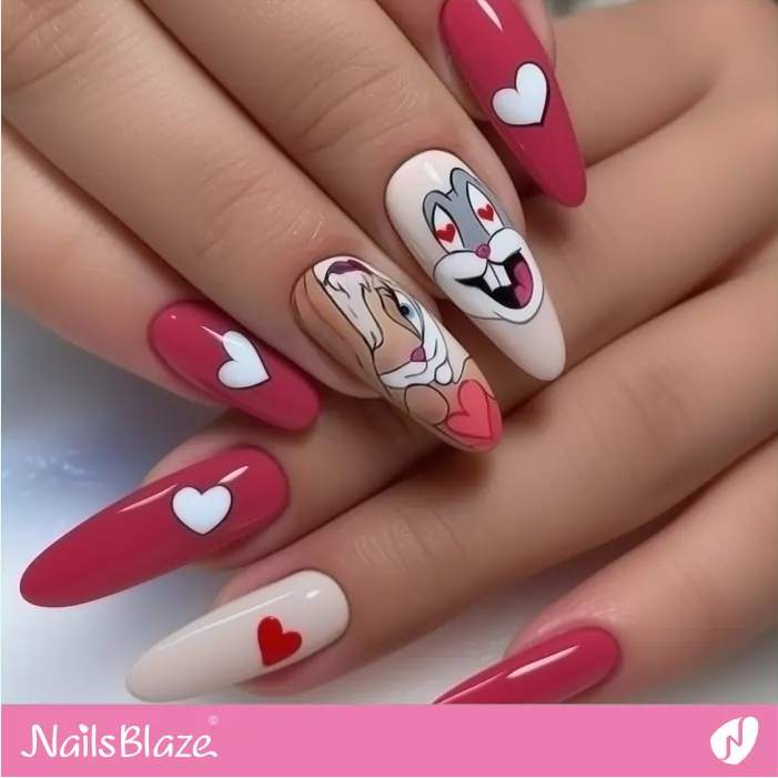 Lola Bunny and Bugs Bunny Love Nails | Looney Tunes Nails- NB8361