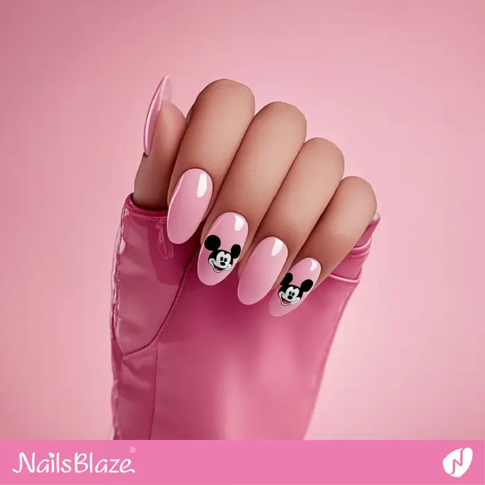 Mickey Mouse Accent for Pink Nails | Cartoon Nails - NB6633