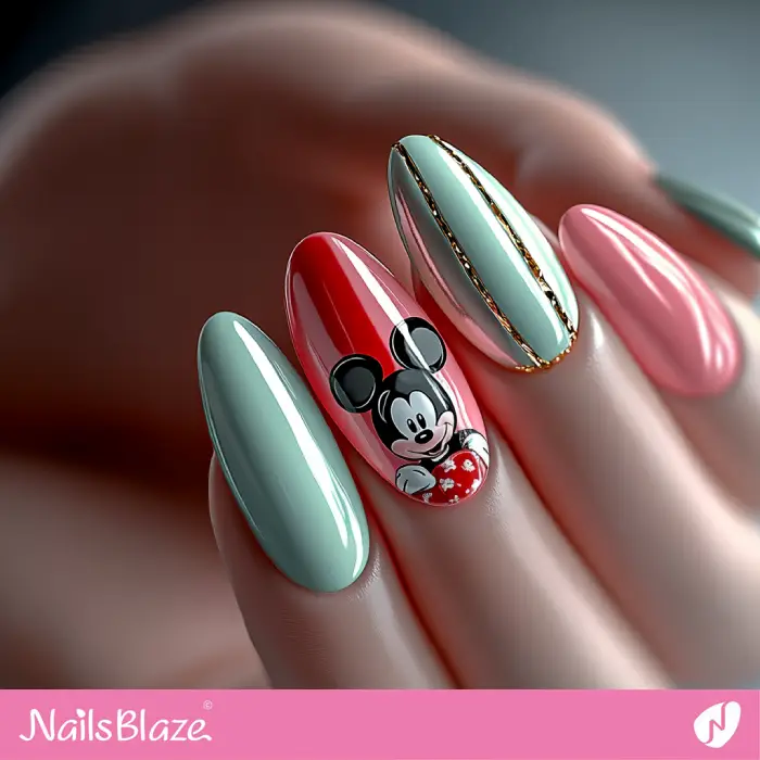 Mix and Match Mickey Mouse Nails | Cartoon Nails - NB6635