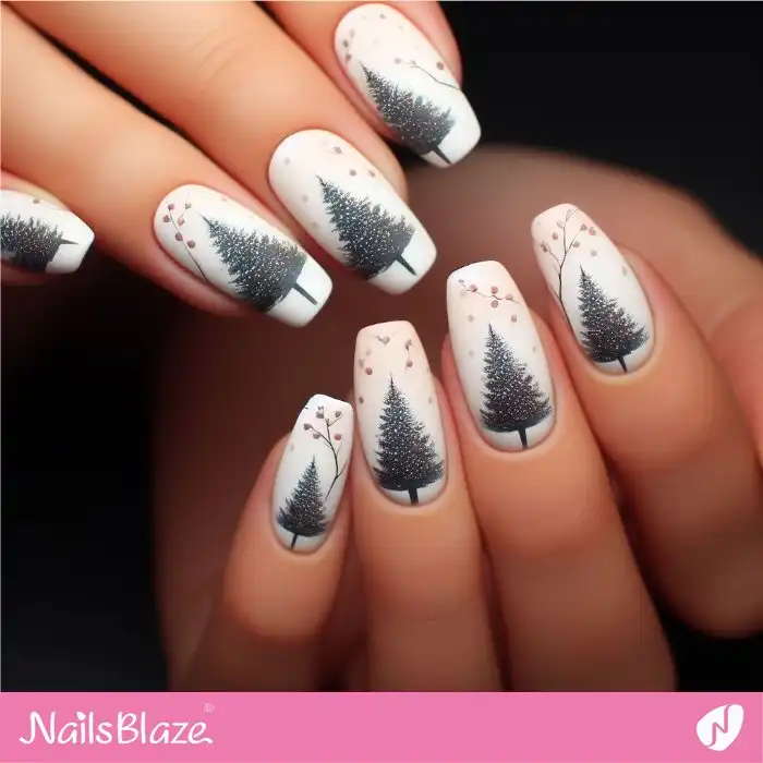Matte Christmas Tree Nails | Christmas | Winter - NB1250