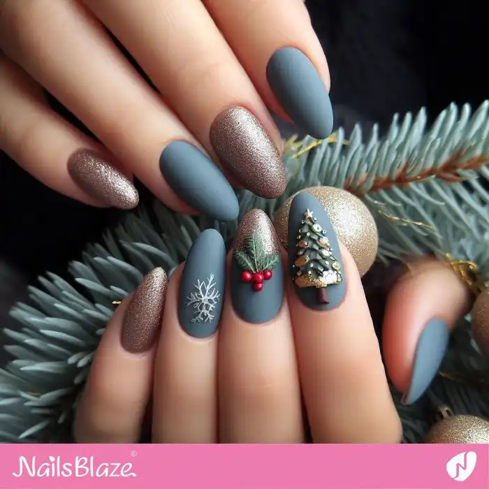 Christmas Tree with Ornaments Nail Designs | Christmas | Winter - NB1258