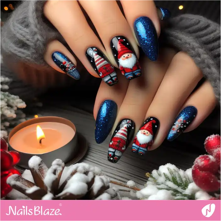 Glitter Gnome Nails | Christmas Nails - NB1395