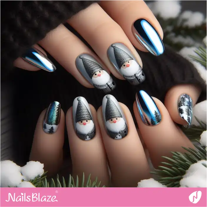 Chrome Gnome Nails | Christmas Nails - NB1398