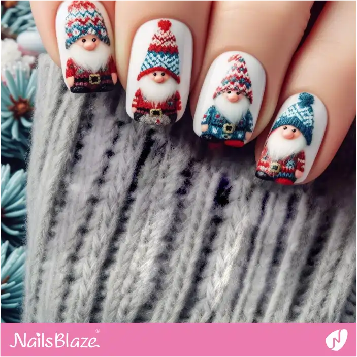 Gnomes with Knitted Hats | Christmas Nails - NB1403