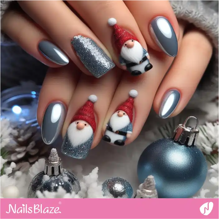 Winter Gnome Nail Design | Christmas Nails - NB1406