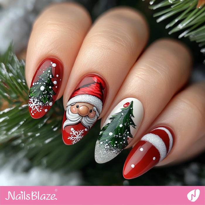 Christmas Style Gnome Nails | Christmas Gnome Nails - NB6789